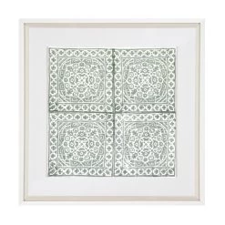 Kilim Repeat Celladon Fabric Artwork