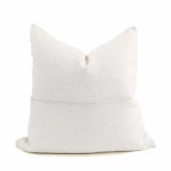 Linen Lace Stitch Linen Lounge Cushion White