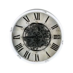 Round Wall Clock With Exposed Mechanism
