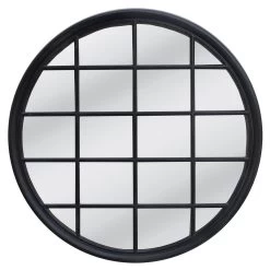 Hamptons Round Mirror Black