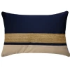 Outdoor Nautical Juliet Gold Lumber Cushion 35 X 53 Cm Navy
