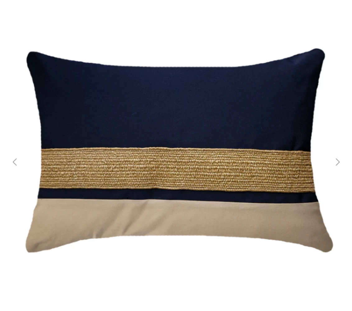 Outdoor Nautical Juliet Gold Lumber Cushion 35 X 53 Cm Navy 1 Outdoor Nautical Juliet Gold Lumber Cushion 35 X 53 Cm Navy