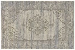 Stacy Indoor/Outdoor Polypropylene Jaipur Medallion Rug - Cream/Blue