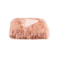 Pink Tibetan Fur Throw