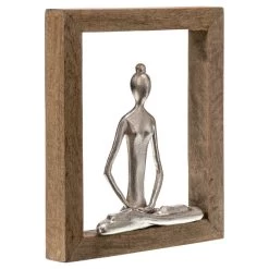 Sitting Yoga Lady In Frame - Grey/Natural -Home Decoration Store shopify b5031ef5551bf269b2be60ce5724404a sitting yoga lady in frame grey natural