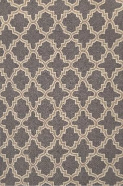 Plain Tin Woollen Rug Charcoal