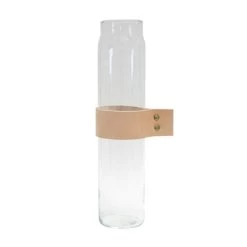 Elementer Leather Wrap Flower Vase - 7 X 30cm