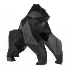 Geo Gorilla Sculpture Matt Black