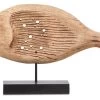 Neptune Mango Wood Chiselled Wide Fish On Stand - Natural/Black