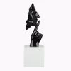 Face And Finger Sculpture Black Gloss
