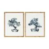 Bonsai Tree Ink Abstract Framed Art Set Of 2