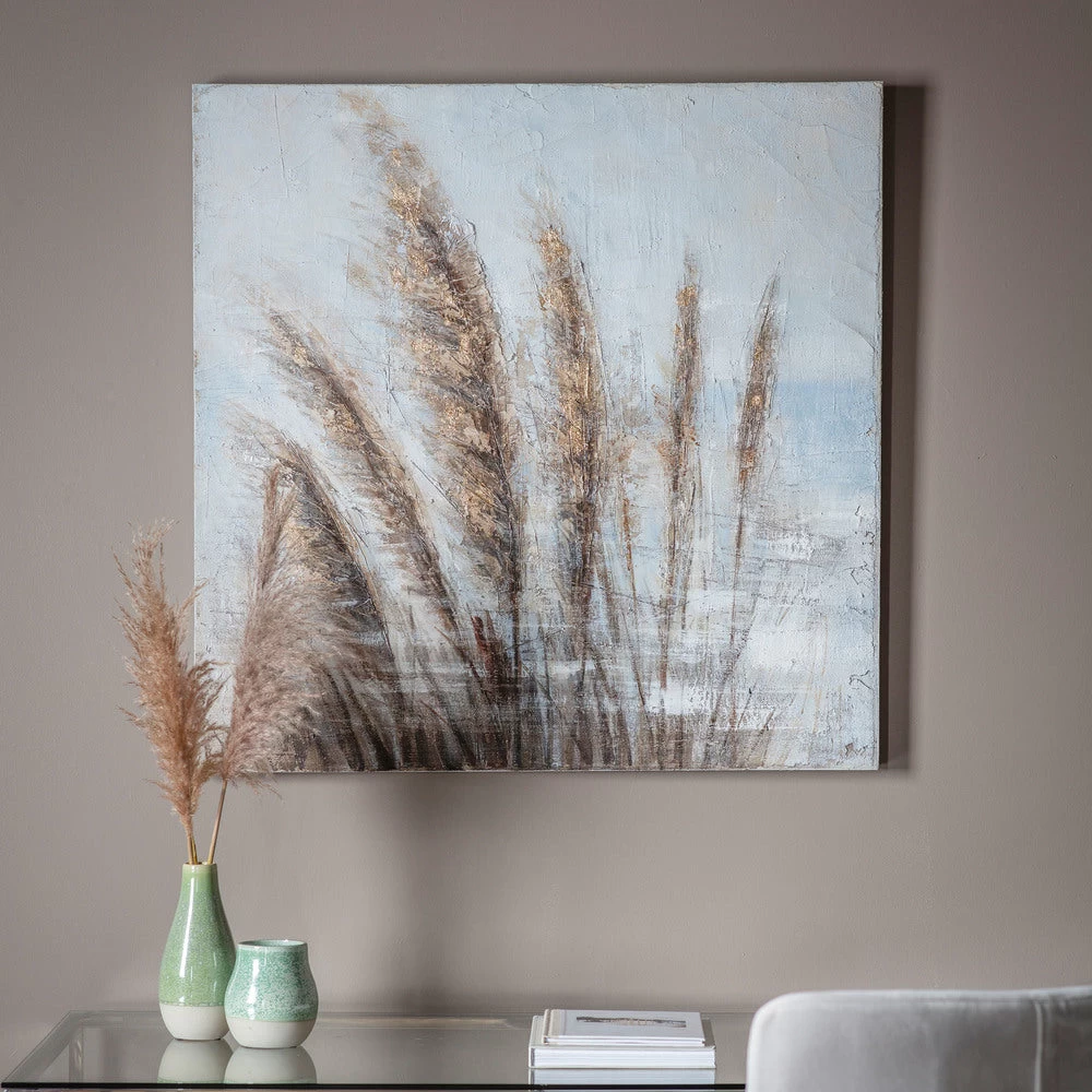 Pampas In The Wind Art Canvas 1000x37x1000mm 2 Pampas In The Wind Art Canvas 1000x37x1000mm - Image 2