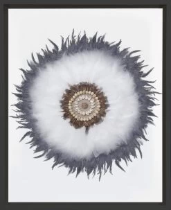 Latope Feathers White In Black Frame