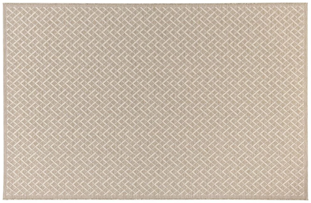 Stacy Indoor/Outdoor Polypropylene Herringbone Classic Rug - Cream/Sand 1 Stacy Indoor/Outdoor Polypropylene Herringbone Classic Rug - Cream/Sand