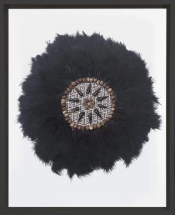 African Feathers Black In Black Frame