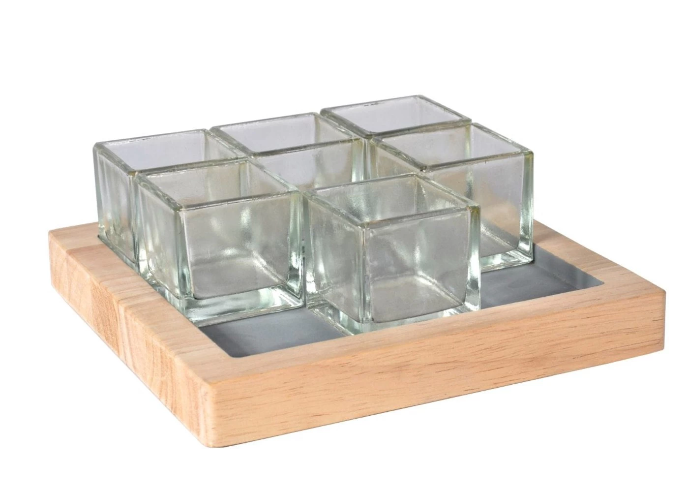 Elementer Kesa Square Tray 6 Glass Candle Holder 2 Elementer Kesa Square Tray 6 Glass Candle Holder - Image 2