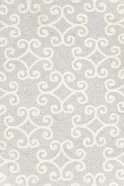 Scroll Platinum Woollen Rug