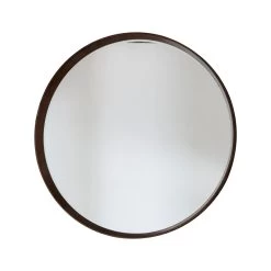 Rise Walnut Round Mirror Large