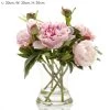 Loletta Peony In Glass Vase Dark Pink