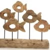 Floating Fish On Wood Stand - Natural