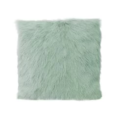 Goat Fur Cushion Aqua