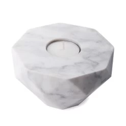 Elementer Flip Marble Candle Holder - White