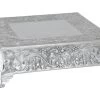 Embossed Traditional Cake Stand Nickel Square