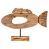Oval Angel Fish Wood Decor - Natural