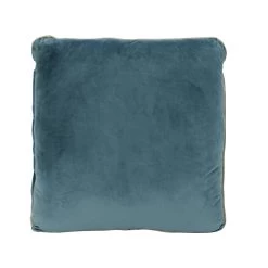 Steel Blue Velvet Cushion Gold Piping