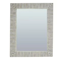 Mitri Bone Inlay Wall Mirror Grey