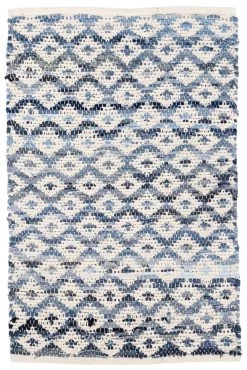 Diamond Denim Rag Cotton Woven Rug