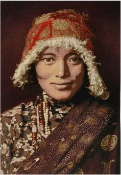 Tibetan Boy Tapestry Purple With Rod